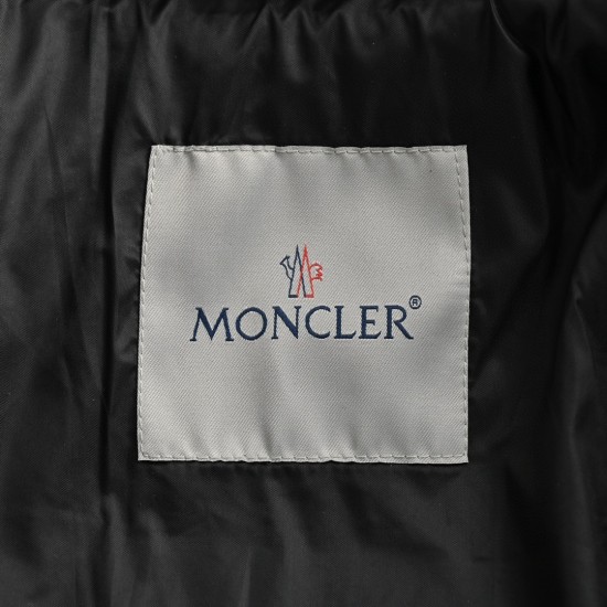 Billig 19FW Moncler Bormes Sort Beige Ærmeløs Dunvest Frakke 