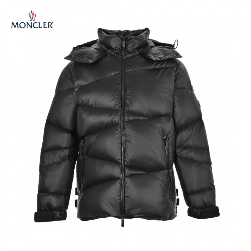 Brandudsalg 23FW Moncler Hoodie Lange ærmer Short Dunjakke OG Frakke Sort 