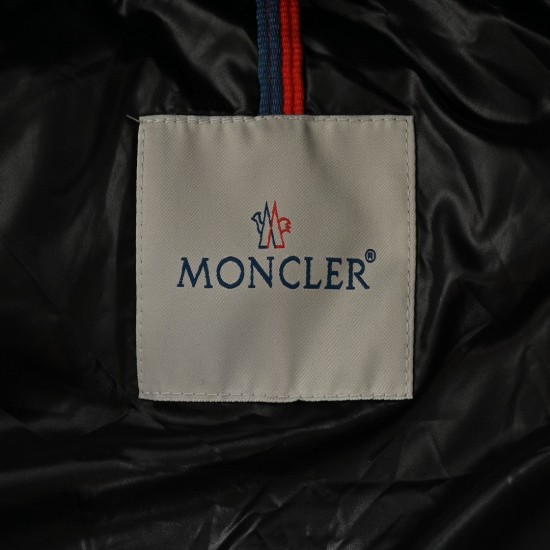 Billig 19FW Moncler Bormes Sort Beige Ærmeløs Dunvest Frakke 