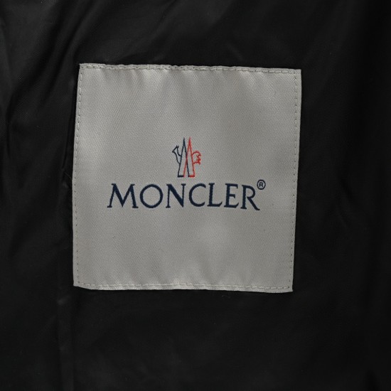 Billig 19FW Moncler Bormes Sort Beige Ærmeløs Dunvest Frakke 