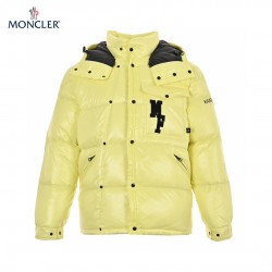 Bedst 23FW Moncler x FRGMT Sort Gul Lange ærmer Dunjakke 