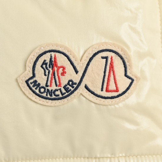 Billig 19FW Moncler Bormes Sort Beige Ærmeløs Dunvest Frakke 