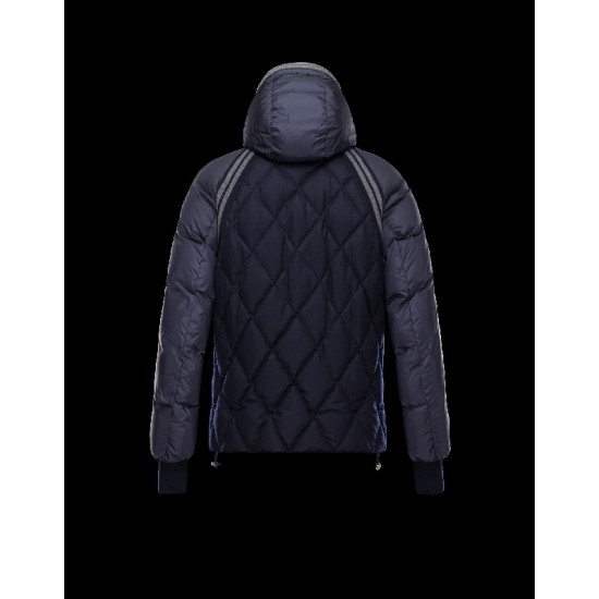 Moncler ARAMIS Turtleneck Dark Blå Dunjakke Flannel Wool Herre 41456790QT