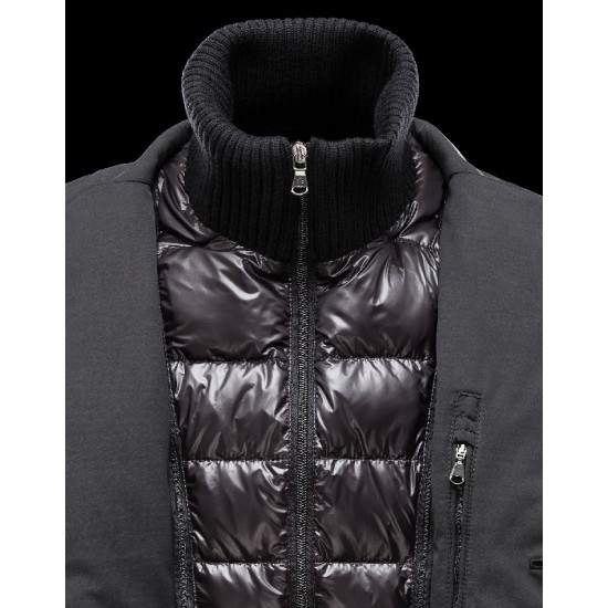 Moncler ARGENTRE Detachable Lapel Collar Sort Dunjakke Nylon/Polyamid Herre 41382289SR