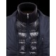 Moncler ARGENTRE Detachable Ribbed Collar Blå Dunjakke Nylon/Polyester Herre 41378033AA