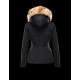 Moncler AYROLLE Detachable Fur Collar Turtleneck Sort Dunjakke Polyester/Cotton/Racoon Dame 41456955NI