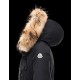 Moncler AYROLLE Detachable Fur Collar Turtleneck Sort Dunjakke Polyester/Cotton/Racoon Dame 41456955NI