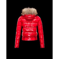 Moncler Alpin Detachable Rød Dunjakke Polyamid/Fur Dame 41236470RF
