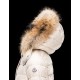 Moncler Armoise Detachable Fur Trimmed Collar Ivory Dunjakke Nylon/Polyamid Dame 41224515LF