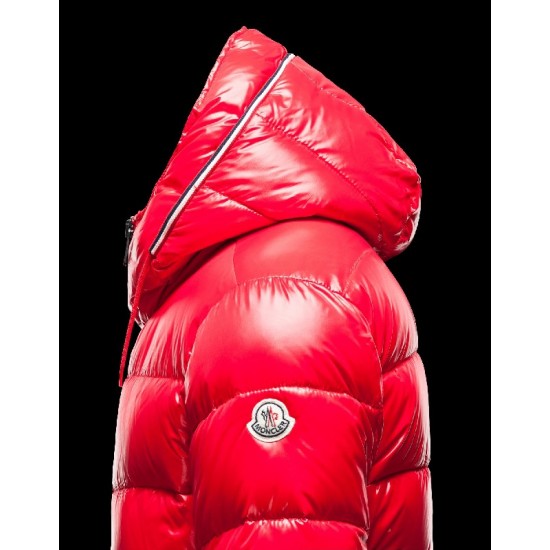 Moncler Aubert Hooded Neckline Coral Dunjakke Nylon/Polyamid Herre 41224644MN