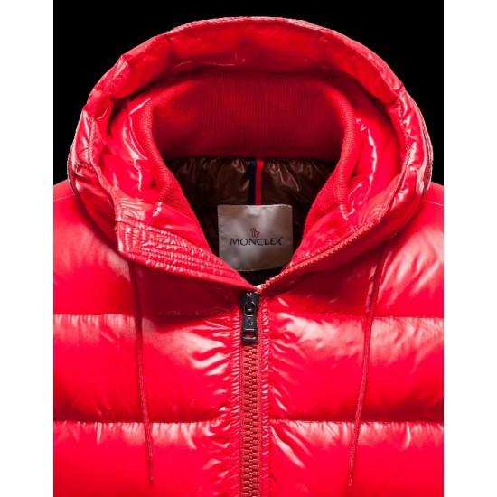 Moncler Aubert Hooded Neckline Coral Dunjakke Nylon/Polyamid Herre 41224644MN