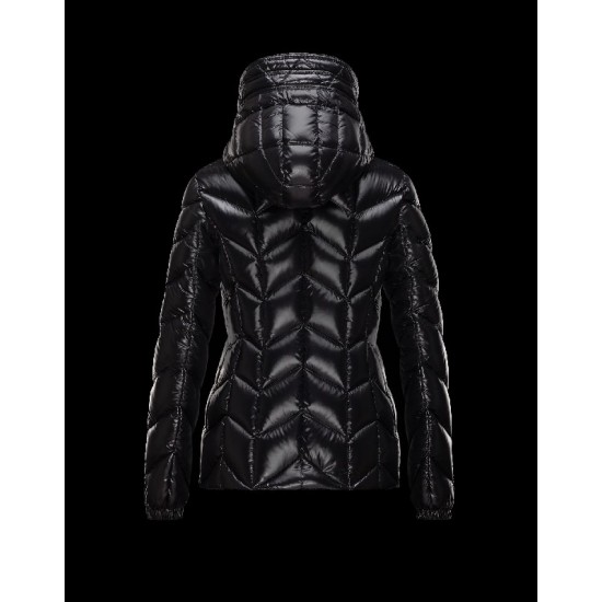 Moncler BADETE Turtleneck Drawstring Closure Sort Dunjakke Polyamide Dame 41464877CN