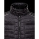 Moncler BAHR Biker Turtleneck Sort Dunjakke Silky Nylon Lambskin Herre 41466657QL