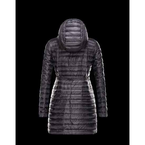 Moncler BARBEL Hooded Ultralight Round Collar Sort Dunjakke Techno Fabric Dame 41411433PR