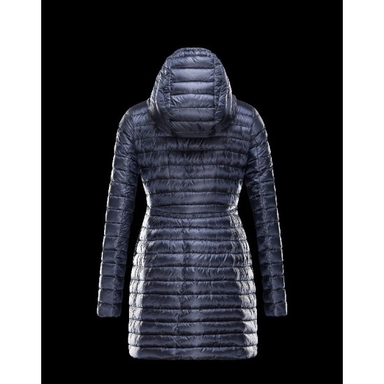 Moncler BARBEL Ultralight Round Collar Blå Dunjakke Nylon/Polyamide Dame 41411433AK