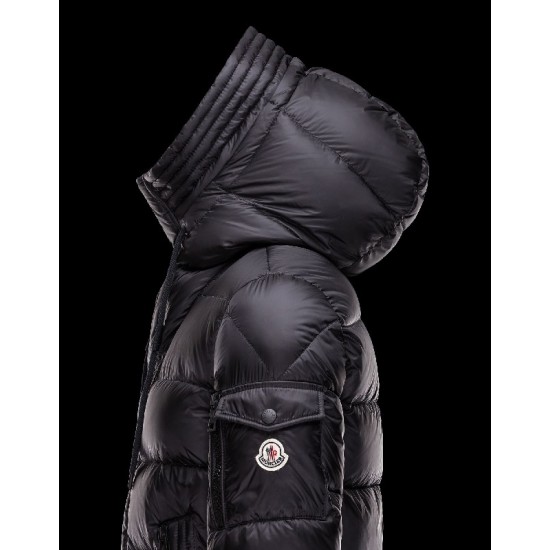 Moncler BASILE Lightweight Fixed Hood Sort Dunjakke Nylon/Polyamide Herre 41457019EE