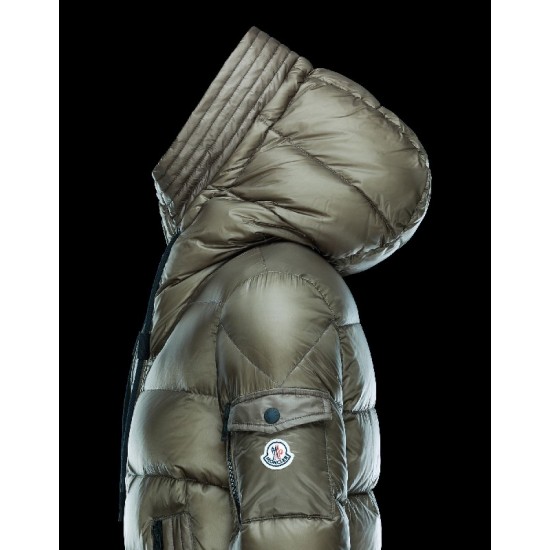 Moncler BASILE Lightweight Fixed Hood Khaki Dunjakke Nylon/Polyamide Herre 41457019LV