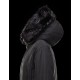 Moncler BASSIAS Detachable Turtleneck Fur Collar Sort Vinter Jakker Polyester/Beaver Dame 41466460TP