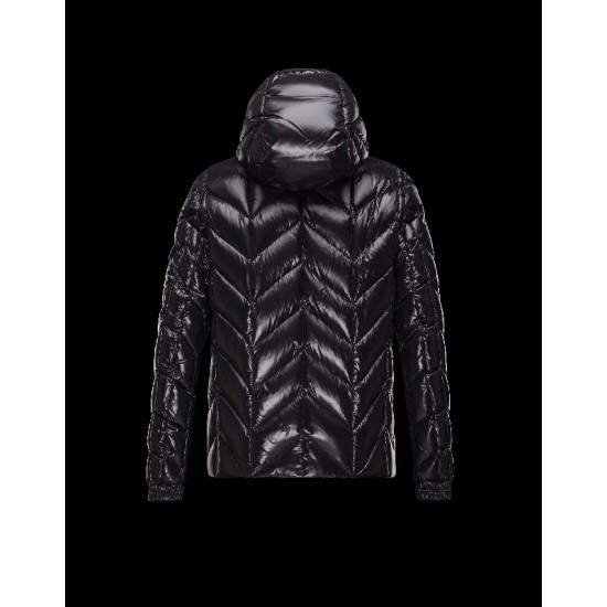 Moncler BERRIAT Detachable Hood Turtleneck Sort Dunjakke Nylon/Polyamid Herre 41456769KX