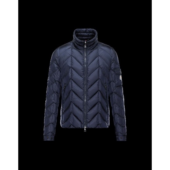 Moncler BERRIAT Detachable Hood Turtleneck Dark Blå Dunjakke Nylon/Polyamid Herre 41456793QL