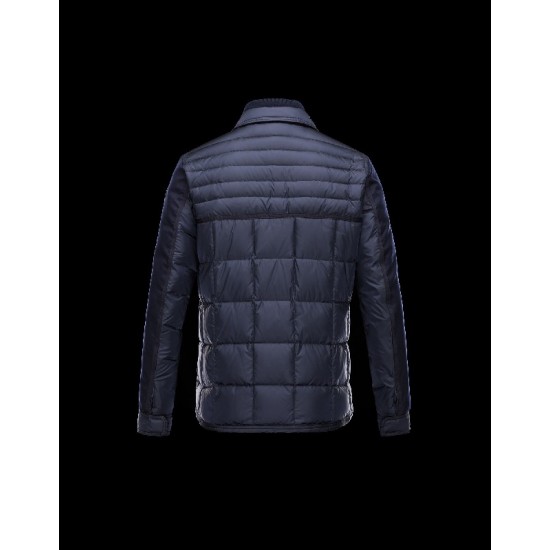 Moncler BLAIS Turtleneck Dark Blå Dunjakke Polyamid/Wool Herre 41378018WC