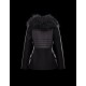 Moncler BOUVIER Classic Neckline Fur Collar Sort Dunjakke Wool Flannel/Mongolian Fur/Feather Dame 41473300FI