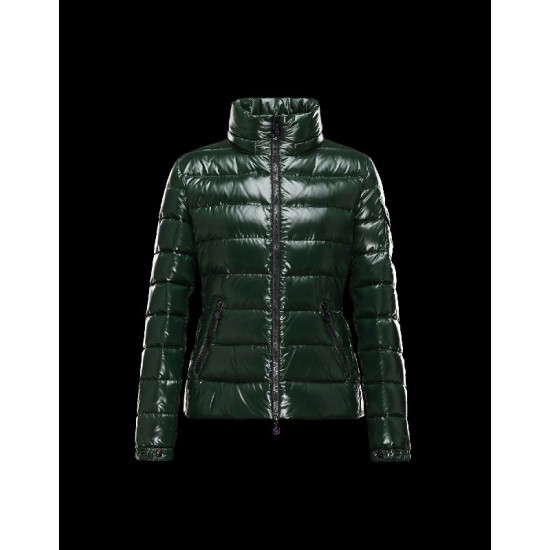 Moncler Bady Detachable Hood Dark Grøn Dunjakke Lacquered Nylon Dame 41224540TK