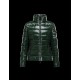 Moncler Bady Detachable Hood Dark Grøn Dunjakke Lacquered Nylon Dame 41224540TK