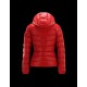 Moncler Bady Detachable Hood Rød Dunjakke Lacquered Nylon Dame 41224540IF