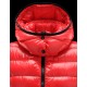 Moncler Bady Detachable Hood Rød Dunjakke Lacquered Nylon Dame 41224540IF