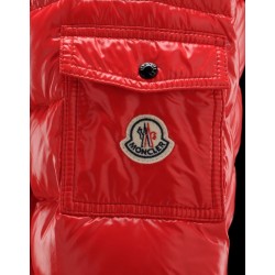 Moncler Bady Detachable Hood Rød Dunjakke Lacquered Nylon Dame 41224540IF