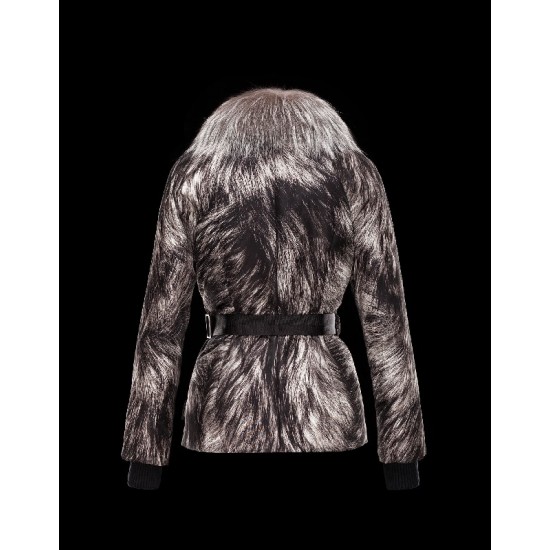 Moncler CANET Detachable Turtleneck Fur Collar Sort Dunjakke Techno Fabric/Polyamide Dame 41464947TA