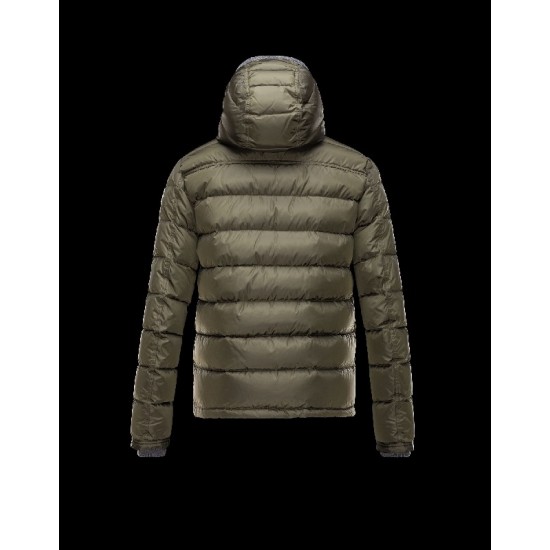 Moncler CANUT Lightweight Knitted Collar Military Grøn Dunjakke Nylon/Pa Herre 41311219AU