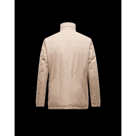 Moncler CARL Reversible Turtleneck Khaki Vinterfrakke Cotton/Polyester Herre 41475321AJ