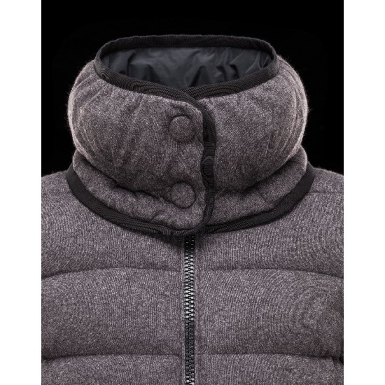 Moncler CHABARROU Turtleneck Steel Sølv Dunjakke Viscose/Angora Dame 41456778QM