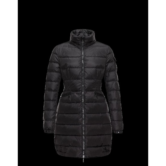 Moncler CHARPAL Detachable Turtleneck Sort Vinter Jakker Nylon/Polyamide Dame 41457122BS