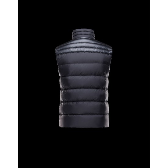 Moncler DUPRES Turtleneck Dark Blå Dunvest Polyester Herre 41377879JW