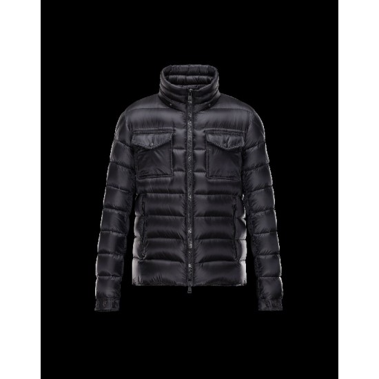 Moncler EDWARD Detachable Hood Turtleneck Sort Dunjakke Techno Fabric Herre 41456708FO