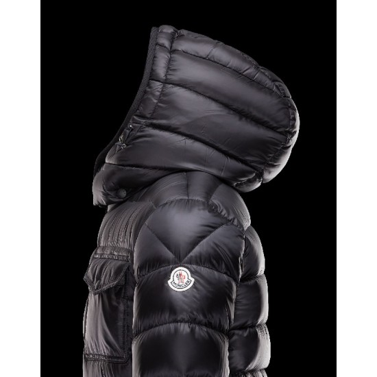 Moncler EDWARD Detachable Hood Turtleneck Sort Dunjakke Techno Fabric Herre 41456708FO