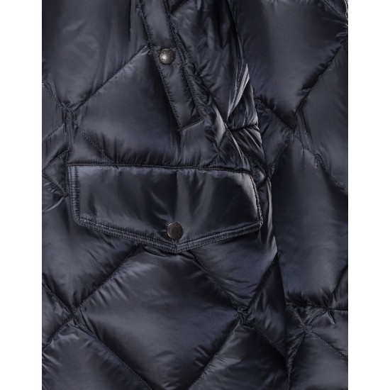 Moncler EDWIN Turtleneck Dark Blå Vinter Jakker Polyamide Herre 41456985ER