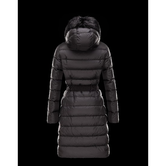 Moncler FABREFUR Detachable Turtleneck Sort Vinter Jakker Polyester/Beaver Dame 41456774HQ