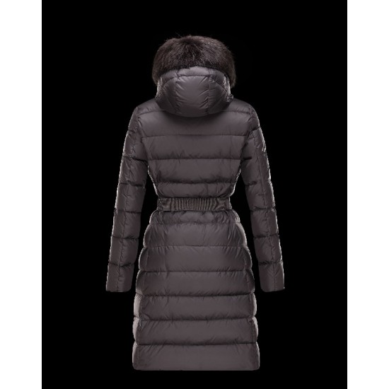 Moncler FABREFUR Detachable Turtleneck Steel Sølv Vinter Jakker Polyester/Beaver Dame 41456774XR