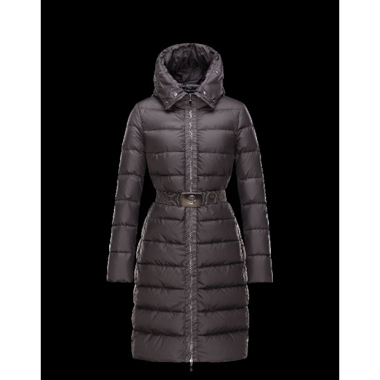 Moncler FABREFUR Detachable Turtleneck Steel Sølv Vinter Jakker Polyester/Beaver Dame 41456774XR