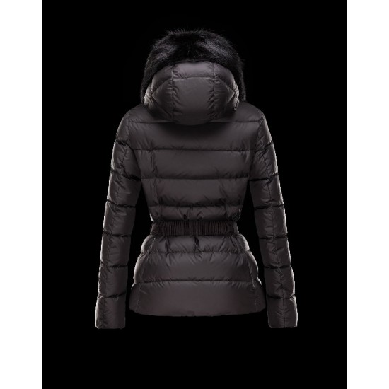 Moncler FABREGES Detachable Turtleneck Sort Dunjakke Polyamide/Beaver Dame 41456715WM