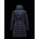 Moncler FLAMME Inner Hood Turtleneck Dark Blå Vinter Jakker Nylon Dame 41381023JX