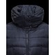 Moncler FLAMME Inner Hood Turtleneck Dark Blå Vinter Jakker Nylon Dame 41381023JX