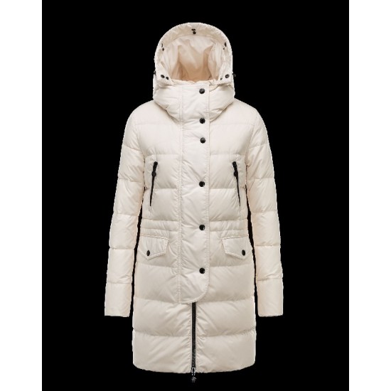 Moncler FRAGON Fur Hood Ivory Dunjakke Pa/Racoon Dame 41311175WM