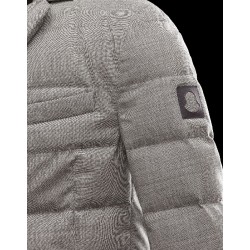 Moncler GAMME BLEU Classic Neckline Light Sølv Vinterfrakke Laminated Wool Herre 41459919GC