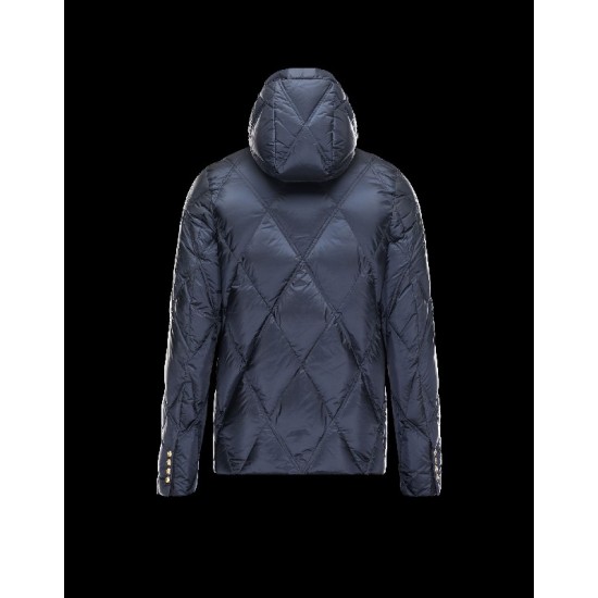 Moncler GAMME BLEU Turtleneck Dark Blå Dunjakke Nylon/Pa Herre 41459916TA