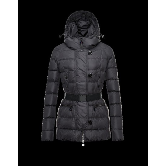 Moncler GENE Turtleneck Fur-Trimmed Hood Sort Dunjakke Nylon/Polyamide/Racoon Dame 41456957UM